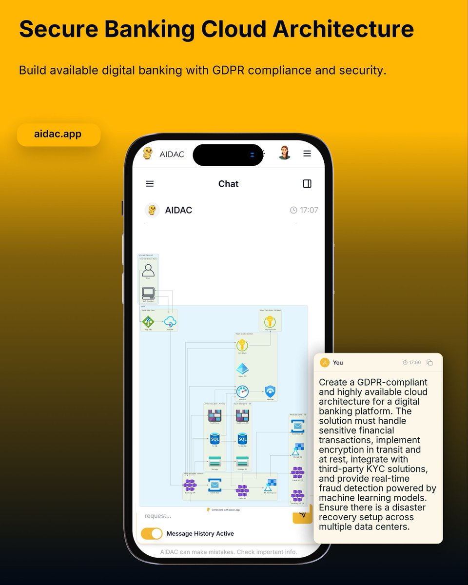 aidacapp's tweet image. Build secure, compliant banking in the cloud 🏦
GDPR-ready, encrypted, and AI-powered for real-time fraud detection and DR resilience.
🔗 aidac.app/?utm_source=x

#AIDAC #InfraasCode #FinTech #CloudArchitecture