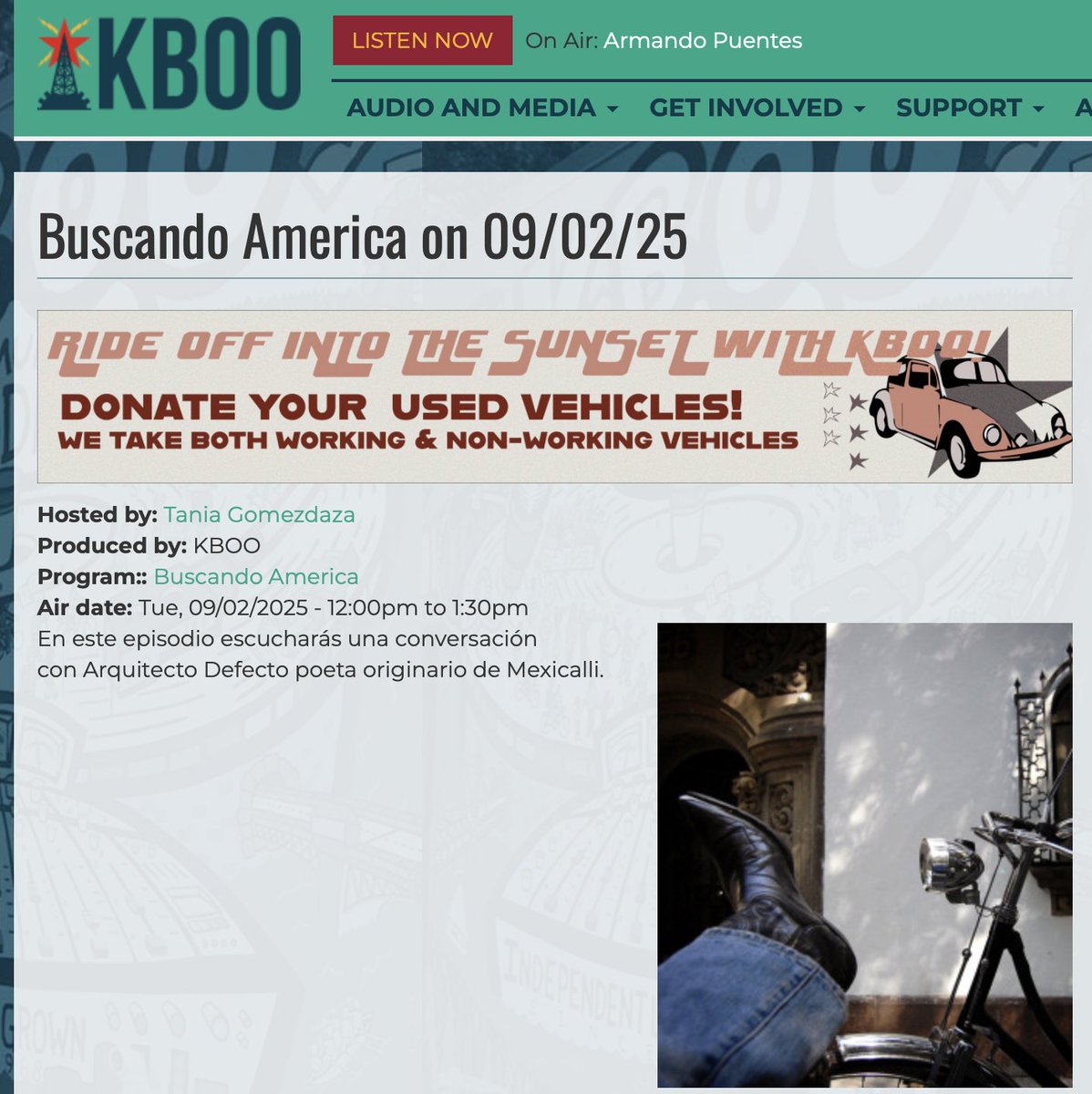 ArquitectDefect's tweet image. kboo.fm/media/129106-b…

#radiopúblca #poesía #poesie #goth #rockenespañol #cachanilla #calexico #calexicoca #letrapoetica #cancionespoeticas #spokenword #buscandoamérica #poesíaiberoamericana