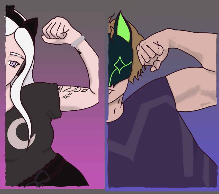 Lunarlightart's tweet photo. day5: not going great, rendering/shading is a pain in my ass help :( atleast the flat coloring of #Odxny looks cute #SeekL 
{#Inktober2025 #LunarTober} https://t.co/Pz2KJG7S60