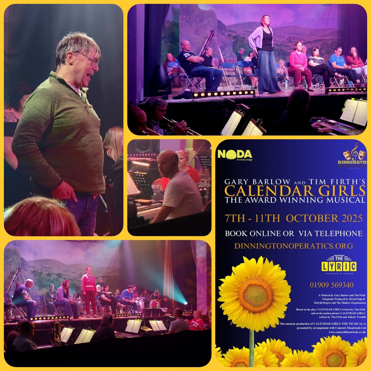 It was band call today for Calendar Girls and it sounded incredible with the live band!
Don't miss this! 
Call 01909 569340 or book on line at ticketsource.co.uk/dinningtonoper… 
Tickets are £14 and get you discounts at the Monk's Bridge Farm pub &amp; Aroma Coffee Shop 🌻