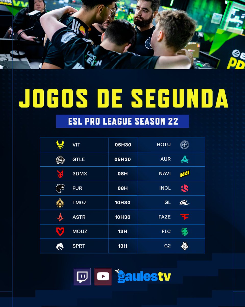 Freezetime e ESL Pro League S22 nesta segunda-feira!