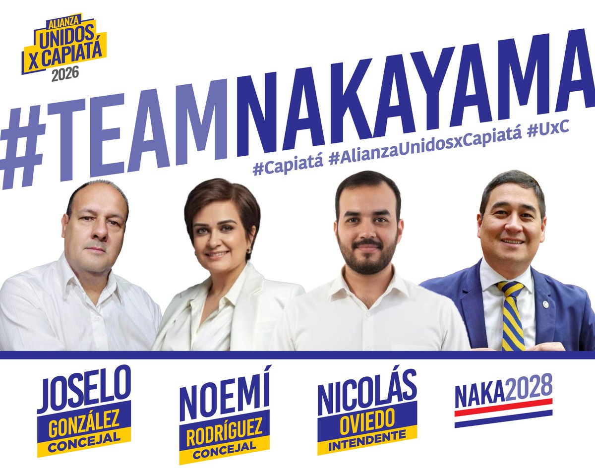 Joselo_2026's tweet photo. ¡HAY EQUIPO, SEÑORES!
Este es el tridente titular que saldrá a la cancha a defender los principios de la Vida, la Propiedad y la Libertad en las elecciones municipales de Capiatá, bajo el liderazgo del Senador @edu_nakayama.
#TeamNakayama #Capiatá #AlianzaUnidosxCapiatá #UxC 💙🇵🇾 https://t.co/jK2Q8ejBr1