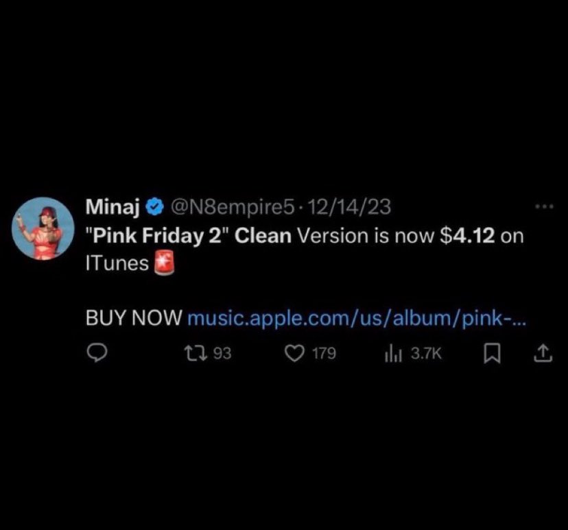 Lowkeeyteee's tweet photo. @RudeBitch101_ @4AllTheBarbzz @NICKIMINAJ Just like the “Queen” https://t.co/Qr1GLMWs5U
