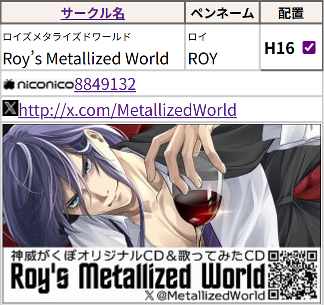 MetallizedWorld's tweet photo. ボーマス61当選しました～ヾ(*´∀｀*)ﾉ
ボーマスへの参加は2009年のボーマス9以来なんと16年ぶり‼(笑)
がくぽもうたってみたも新譜持っていきますので、ぜひみなさん遊びに来てくださいね♪ https://t.co/gZA2Ekln77