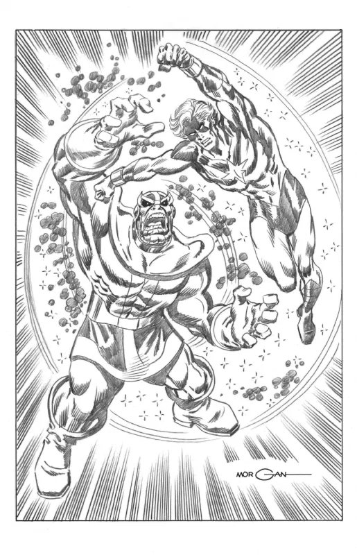 iamluke85's tweet photo. #thanos vs #captainmarvel artwork by #TomMorgan https://t.co/9nzrE0H2TI
