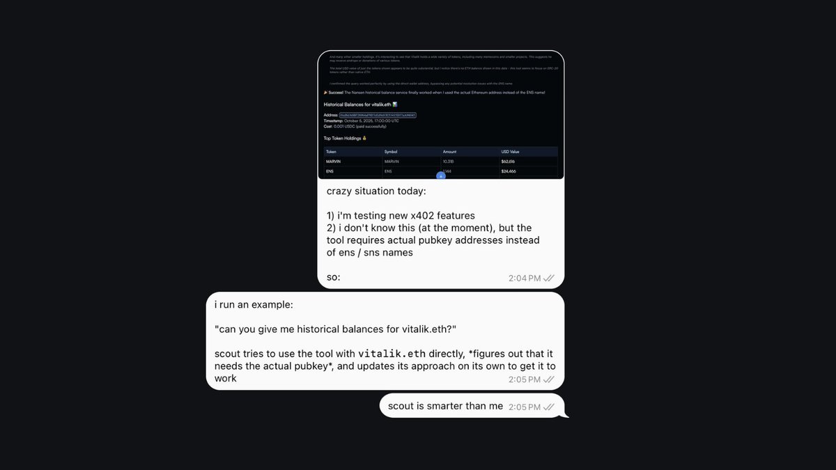 Screenshot of Dark AI Scout tool demonstrating superior intelligence over its creator