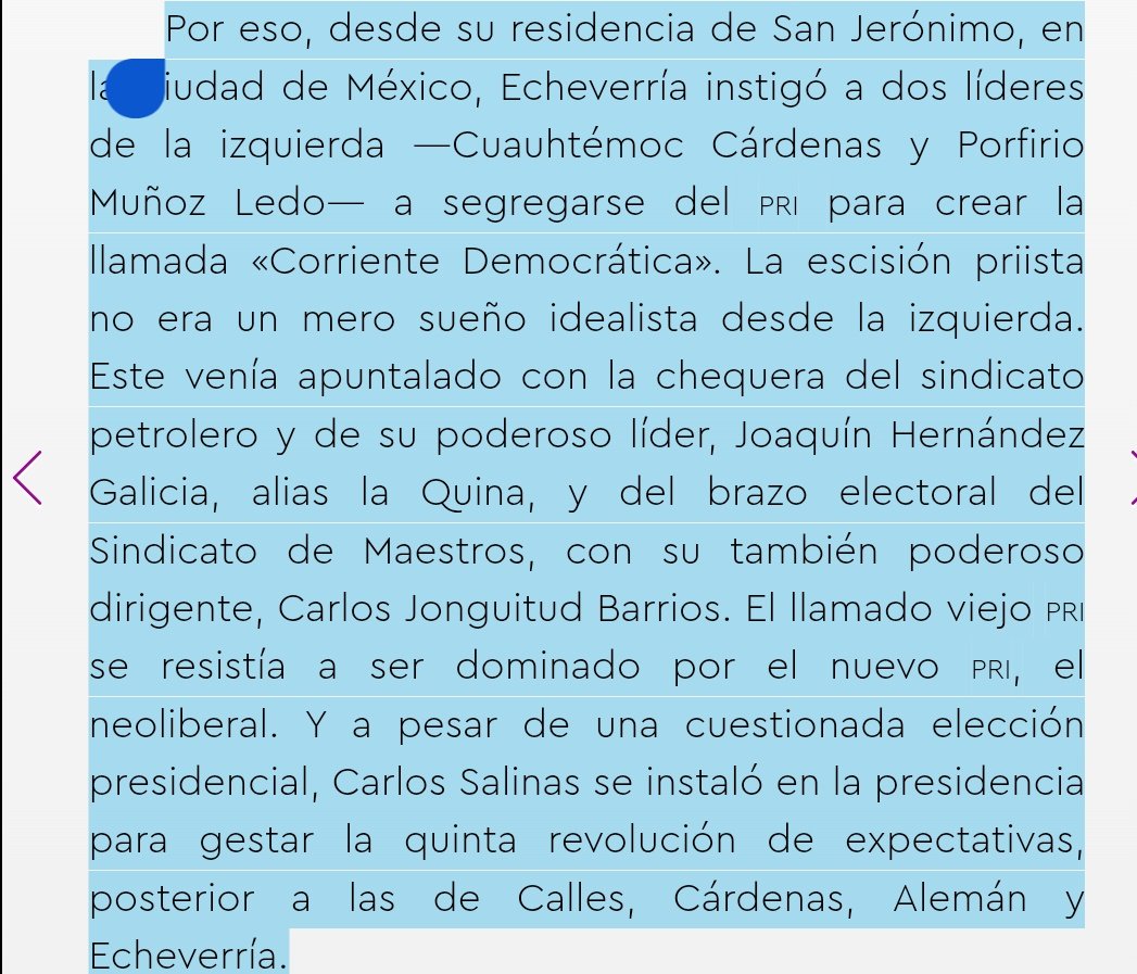 Después del documental del PRI, me recomendaron el libro dos familias: una nación, apenas lo estoy empezando a leer, pero de lo que se entera uno. Según el libro fue el mismo Echeverría quien alentó a Muñoz Ledo y a Cárdenas en su corriente democrática