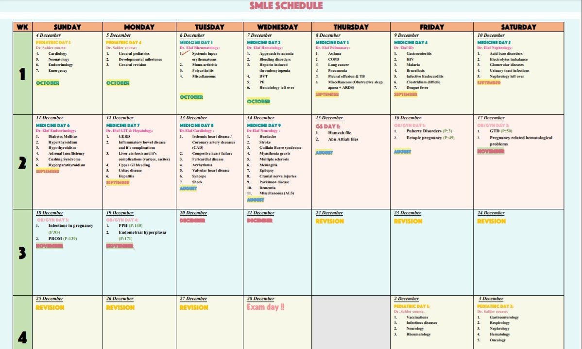 هذا جدول للانتيرن يرتب لك طريقة المذاكرة بالمصادر

بالتوفيق💙✨

#SMLE