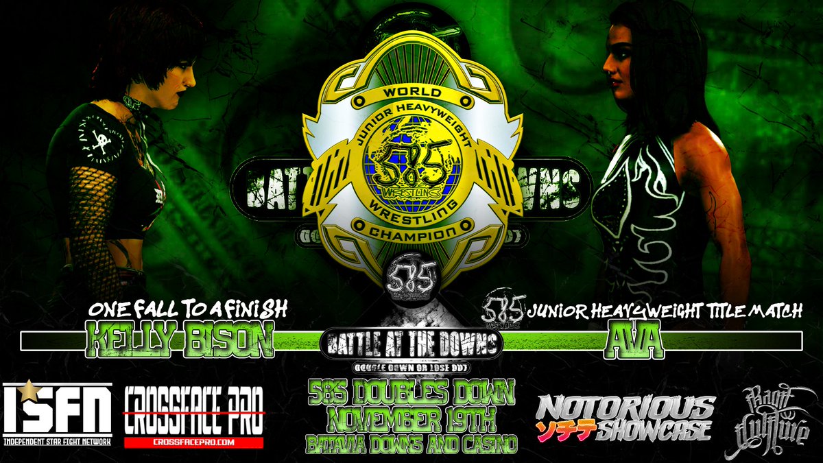 For the Co-Main event, 585 Battle At The Downs goes double Deutsch, with Kelly Bison stepping up to take a shot at the 585 Junior Heavyweight Champion in Ava!