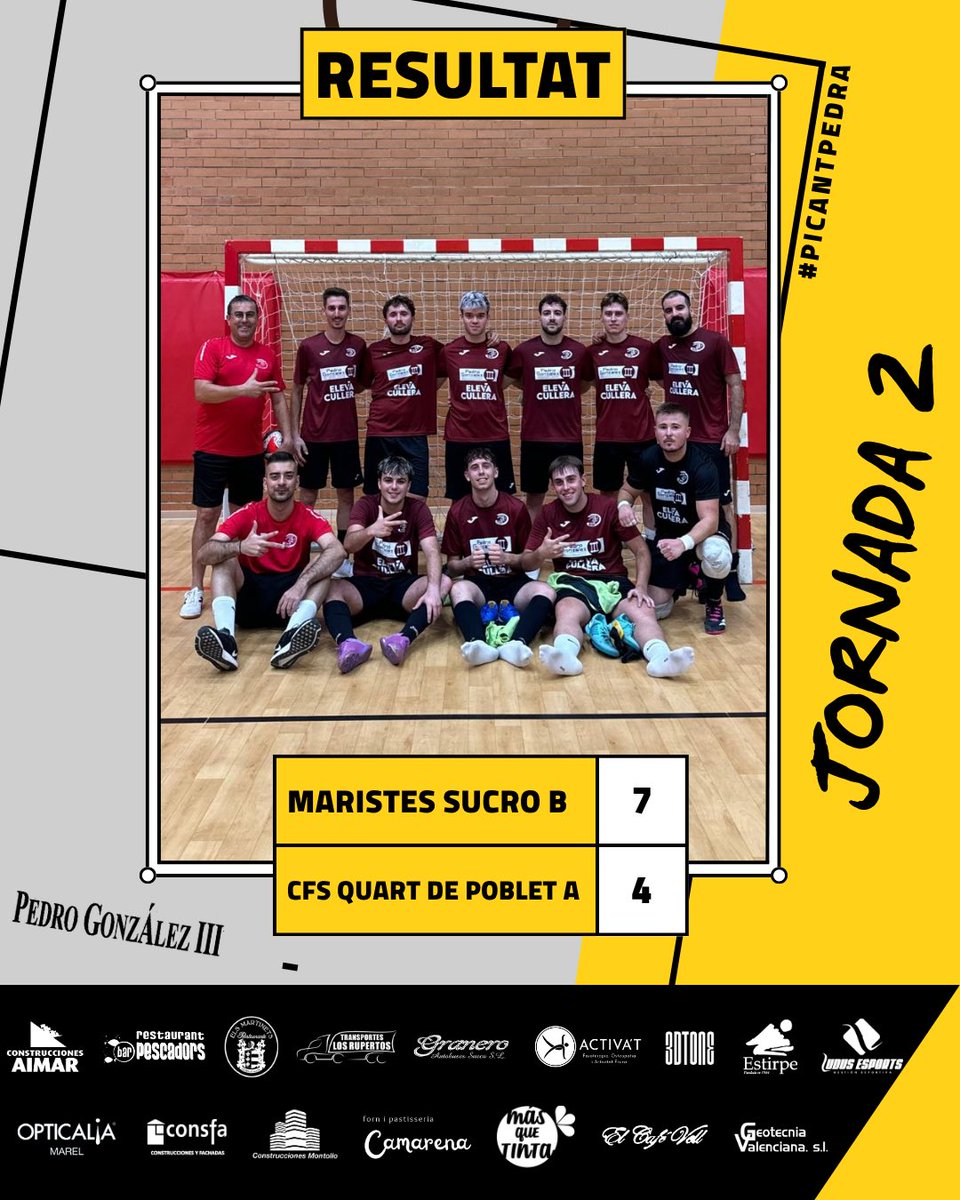 Ja la tenim. Primera victòria en lliga per al nostre Filial “Pedro González III” ✅

Partit d'anada i tornada però que finalment ens emportem.

GRANS! Seguim 🔜💪🏼

⚽️ 3 Gerard, Salva, Raúl, Juan i Peralta.

#PicantPedra