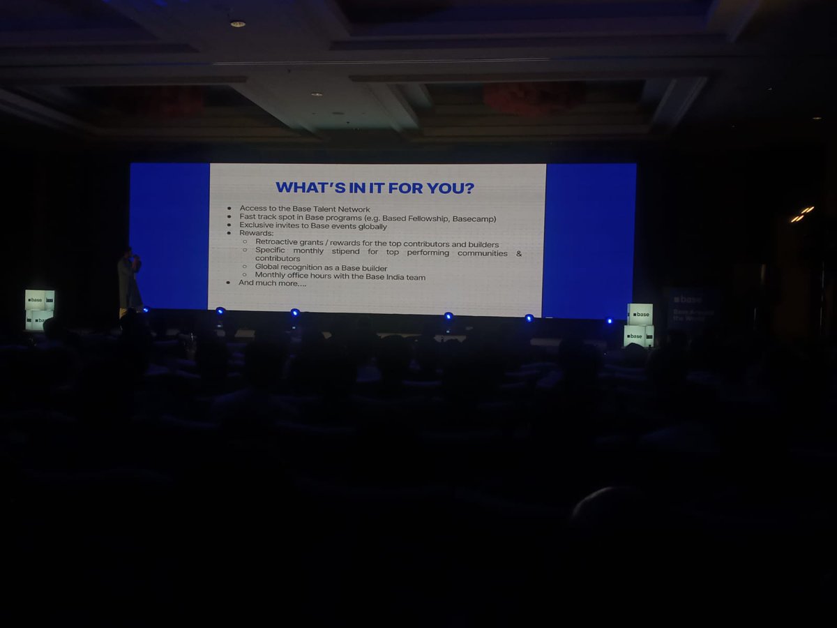 Slide on benefits for Base builders at the event