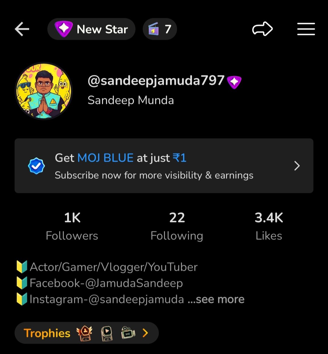 Sandeep_Jamuda's tweet image. Thanks to all my supporters and Wellwishers. As we completed 1k Family on MojLive. Heartily Gratitude to being part of my family a Grand Welcome always. Thanks for the huge love and support.
#moj #mojlive #mojshort #mojcreator #shortscreator #videocreator #creator #creatorslife