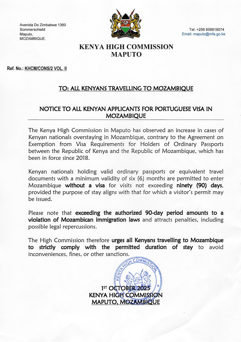 Kenya High Commission - Maputo, Mozambique (@khcmaputo) on Twitter photo 
