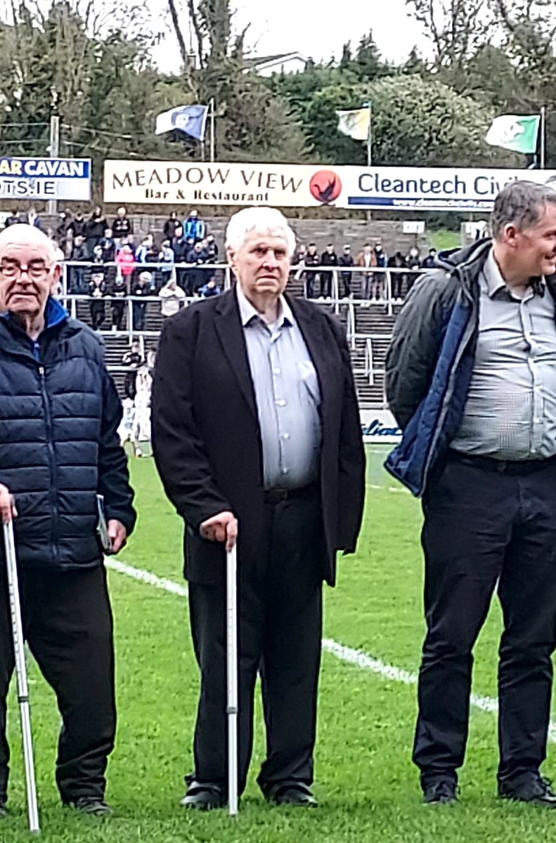 des_cullen's tweet photo. Nice touch today from @CavanCoBoardGaa acknowledging the championship winners of 25 years ago. At half time in the junior final today it was Cornafean GAA, a team managed by my father https://t.co/t1uRWoZ7n0