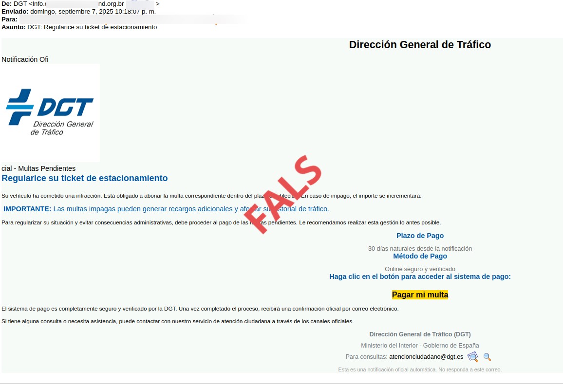 Mossos (@mossos) on Twitter photo ⚠️ Suplanten la DGT i t'espanten amb un correu o missatge SMS en què t'informen d'una multa
No paguis res, és una estafa
#InternetSegura <a href="/ciberseguracat/">Agència de Ciberseguretat de Catalunya</a> ⚠️ Suplanten la DGT i t'espanten amb un correu o missatge SMS en què t'informen d'una multa
No paguis res, és una estafa
#InternetSegura <a href="/ciberseguracat/">Agència de Ciberseguretat de Catalunya</a>