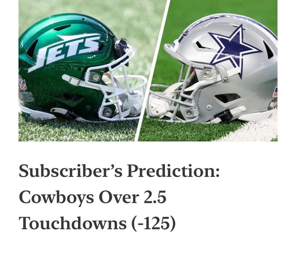 bardobets's tweet image. 1st half winner for SubStack! 

Cowboys Over
 2.5 Touchdowns ✅ 

I don’t get up early &amp;amp; write these articles for nothing! They pay me for a reason! ✅🤑

#SportsBettingX | #BigBet 
#Fanduel | #Bet365