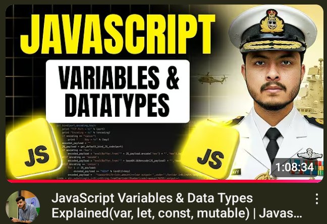 TECH_WITHSHIVAM's tweet image. ✨ today I am learning 
    👉 Variable 
    👉 Data type 
✨#JavaScript