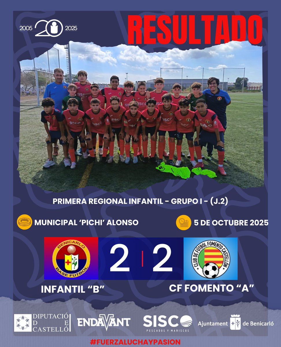 ❤️💙 𝗜𝗡𝗙𝗔𝗡𝗧𝗜𝗟 "𝗕" ⚽

📌𝗣𝗥𝗜𝗠𝗘𝗥𝗔 𝗥𝗘𝗚𝗜𝗢𝗡𝗔𝗟 𝗜𝗡𝗙𝗔𝗡𝗧𝗜𝗟  - 𝗚𝗥𝗨𝗣𝗢 𝗜 (J.2)

📆 Domingo 5 de Octubre
🏟️ Municipal 'Pichi' Alonso
𝗜𝗡𝗙𝗔𝗡𝗧𝗜𝗟 "𝗕" 2️⃣ 𝗖𝗙 𝗙𝗢𝗠𝗘𝗡𝗧𝗢 "𝗔"2️⃣
⚽ Marc Delmonte
⚽ Pau

🚀 !Vamos rojill@s!🔥💯