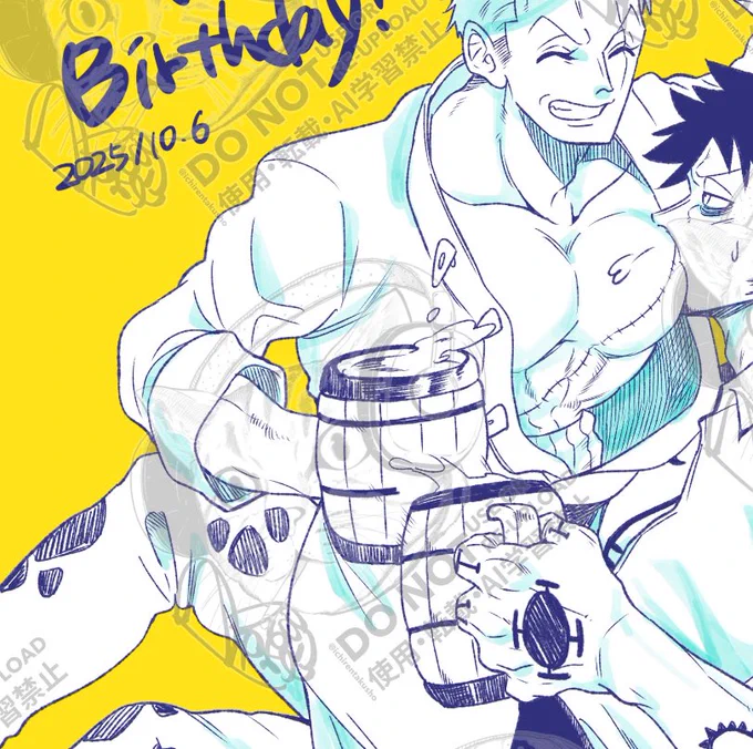 【OP/ロゾ(ローゾロ)】 誕生日おめでとうさん カプ絵なのでタグとかつけませんが祝ってる気持ちだけはあります いい思いさせたかったんだ OP/ロゾ落書き