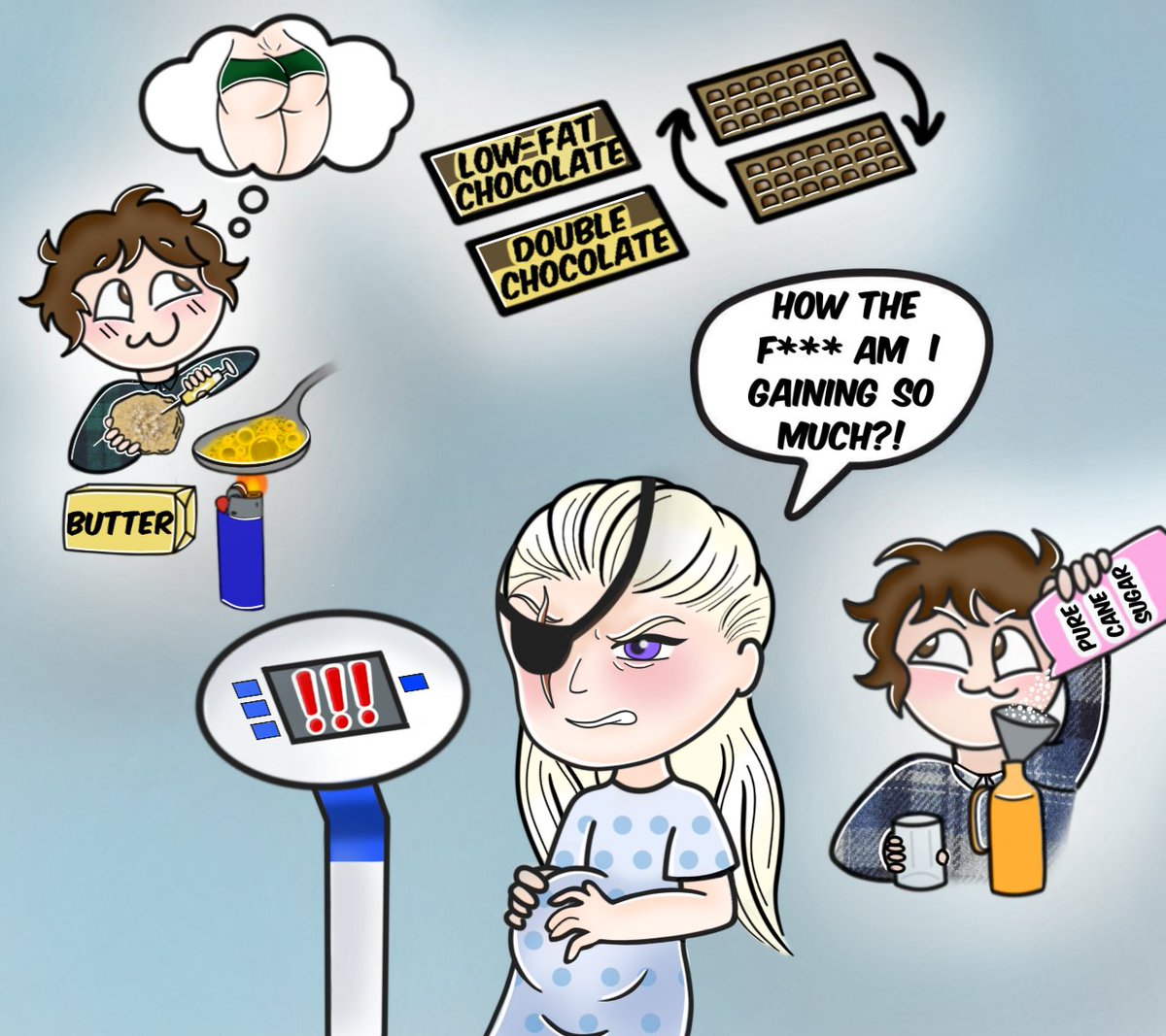 carniwhore93's tweet image. For #BOTTOMONDWEEK2025 @bottomondweek 
Free Day
Movie Tropes
Lucerys devoted to making sure his omega is gaining the weight he should be 😌
Based off a scene from Malcom In The Middle&amp;lt;3
(I'm sorry this is so late! Hope you still have a lolz)
youtu.be/wICpFUu7scg?si…