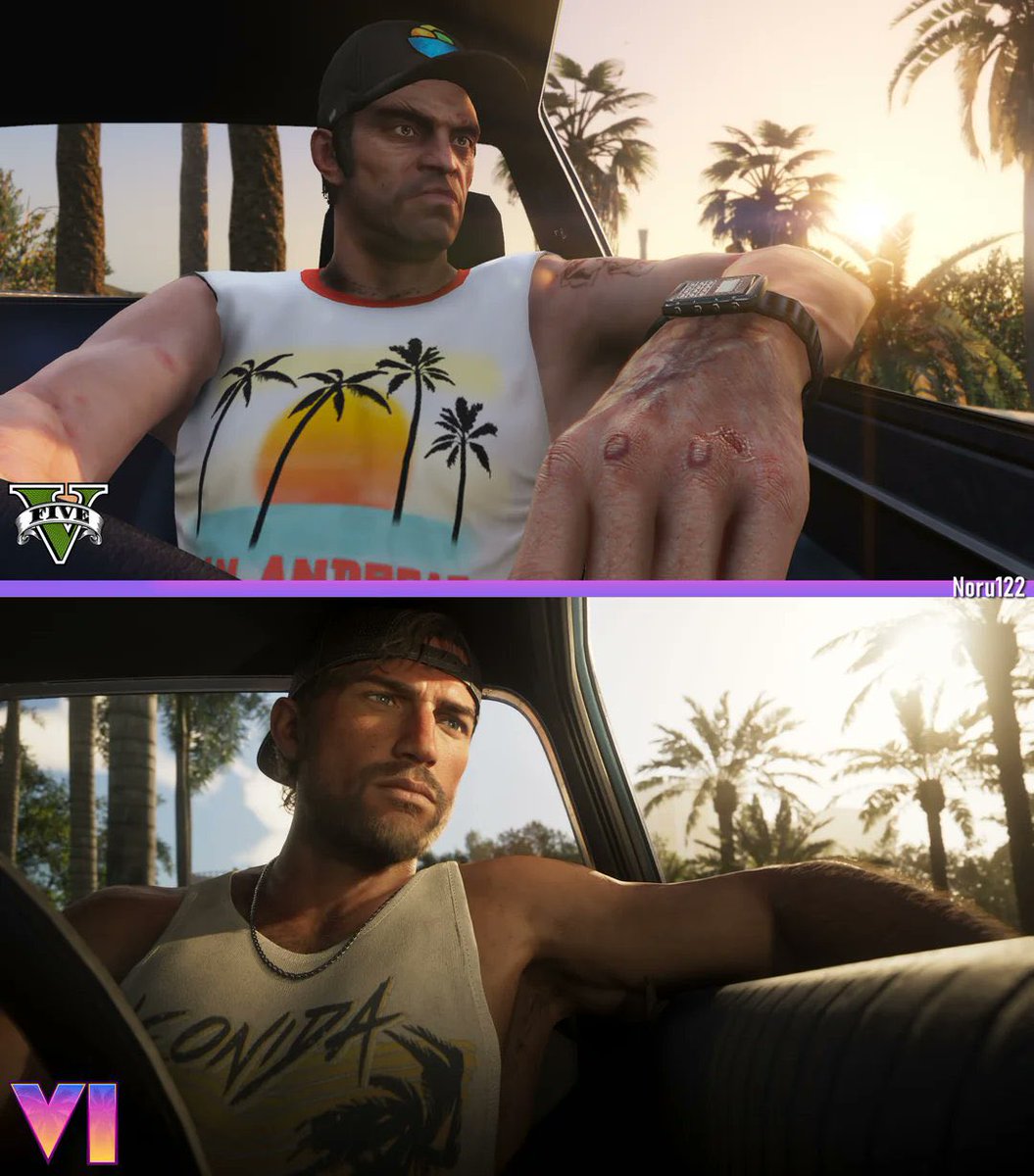 GTA6Net's tweet photo. GTA VI screenshots perfectly recreated in GTA V… the attention to detail is crazy❗️🤯 https://t.co/NrECwga5Qq