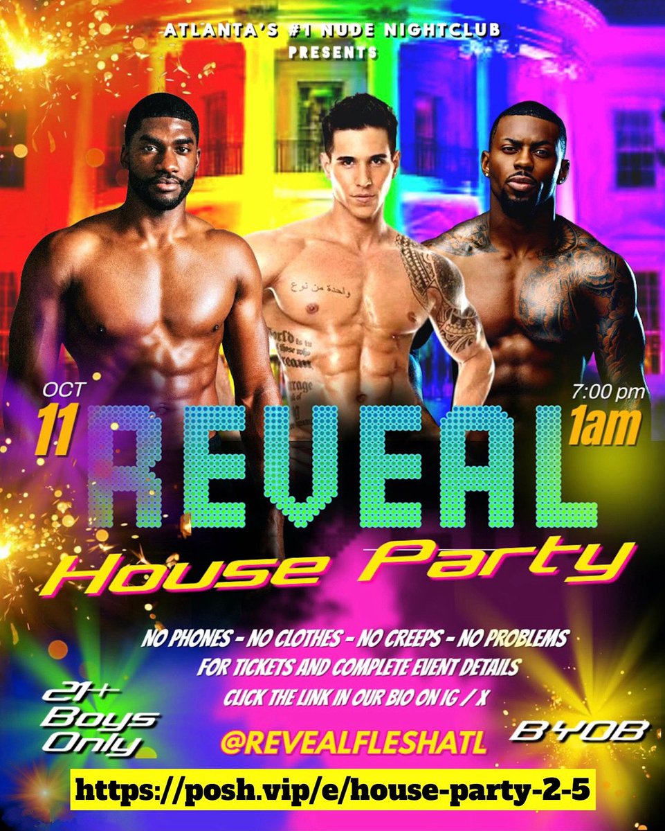 itsRyanMarcus's tweet image. THIS GONNA BE ONE FOR THE BOOKS!!

Welcome to Atlanta…for your official Atlanta GAY Pride all men, all nude and all PROUD and out ReVeal HOUSE PARTY!

Come pregame with us! Have a little fun before you have some more fun 😈
@ReVealFLESHATL 

posh.vip/e/house-party-…