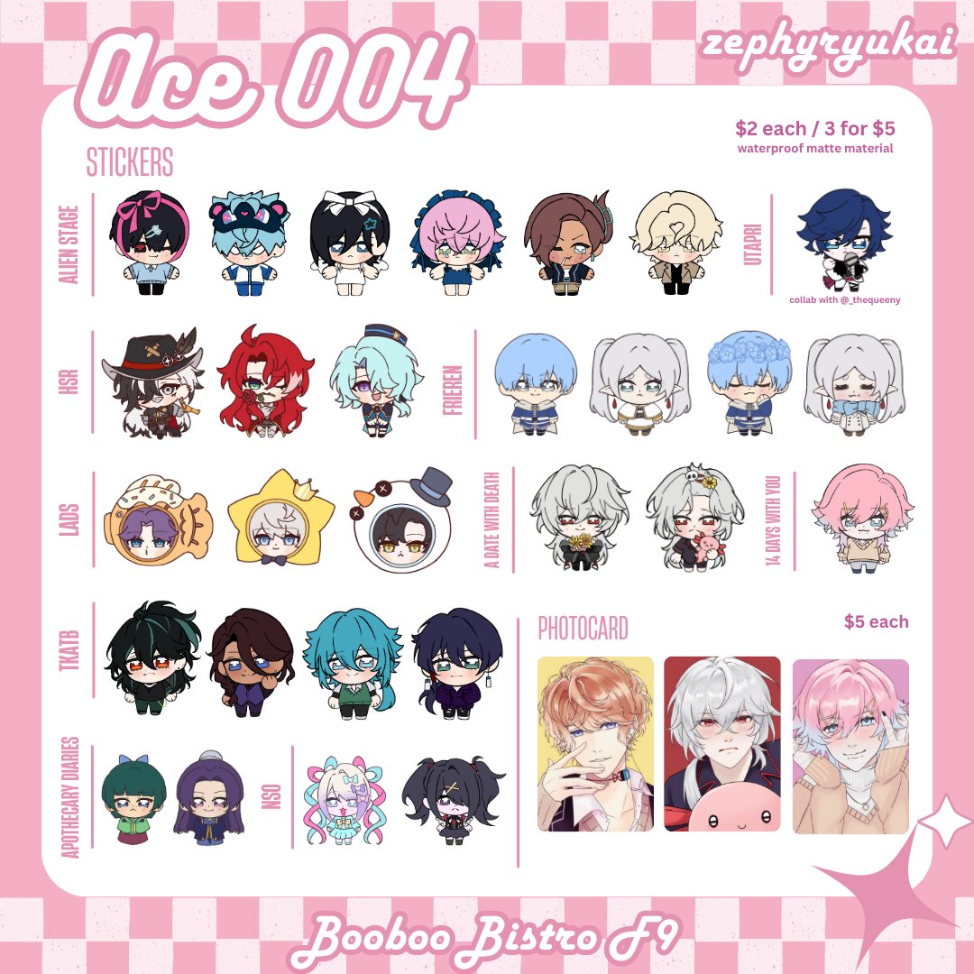 zephyryukai's tweet photo. [🔁 appreciated 💕]

Reservations📝
📆 : now ~ 10 oct
Do drop me a DM to place a reservation!

✨wrapping up my con season with this one, it’ll be my last booth for 2025, so come say hi if you’re around!!🙇🏻‍♂️

here's my catalogue for #ACE004!! 
#AsiaComicsExpo

(1/5) https://t.co/YyeMOFjndV