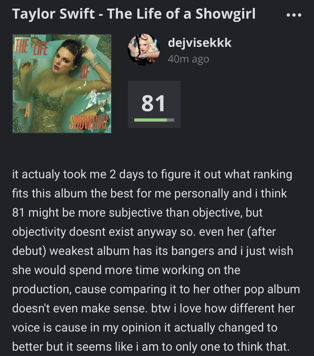 davemastermindd's tweet image. my review of taylor swift’s new album the life of a showgirl!❤️‍🔥❤️‍🔥❤️‍🔥