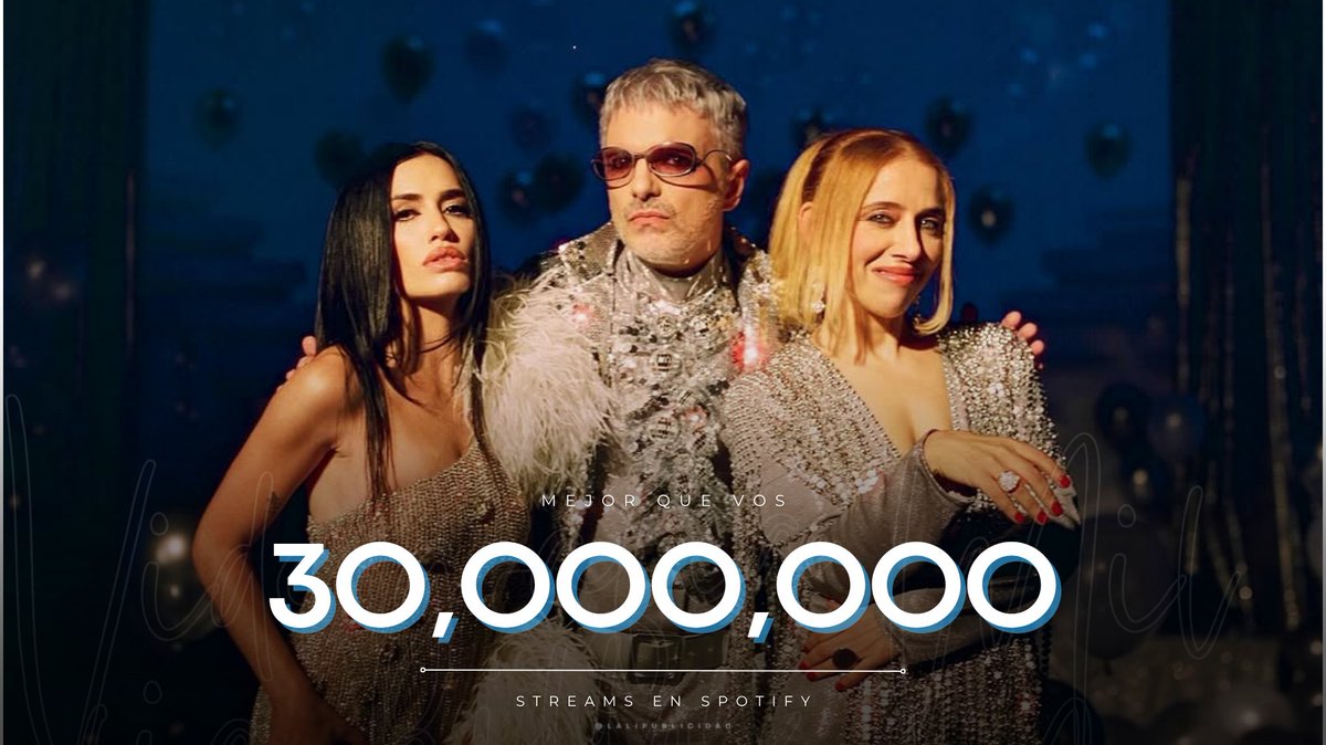 LaliPublicidad's tweet photo. “MEJOR QUE VOS” de Lali junto a Miranda supera los 30 millones de streams en Spotify!

— Primera canción de “NO VAYAS A ATENDER CUANDO EL DEMONIO LLAMA” en lograrlo. 🪩 https://t.co/yL2KrEpvZT
