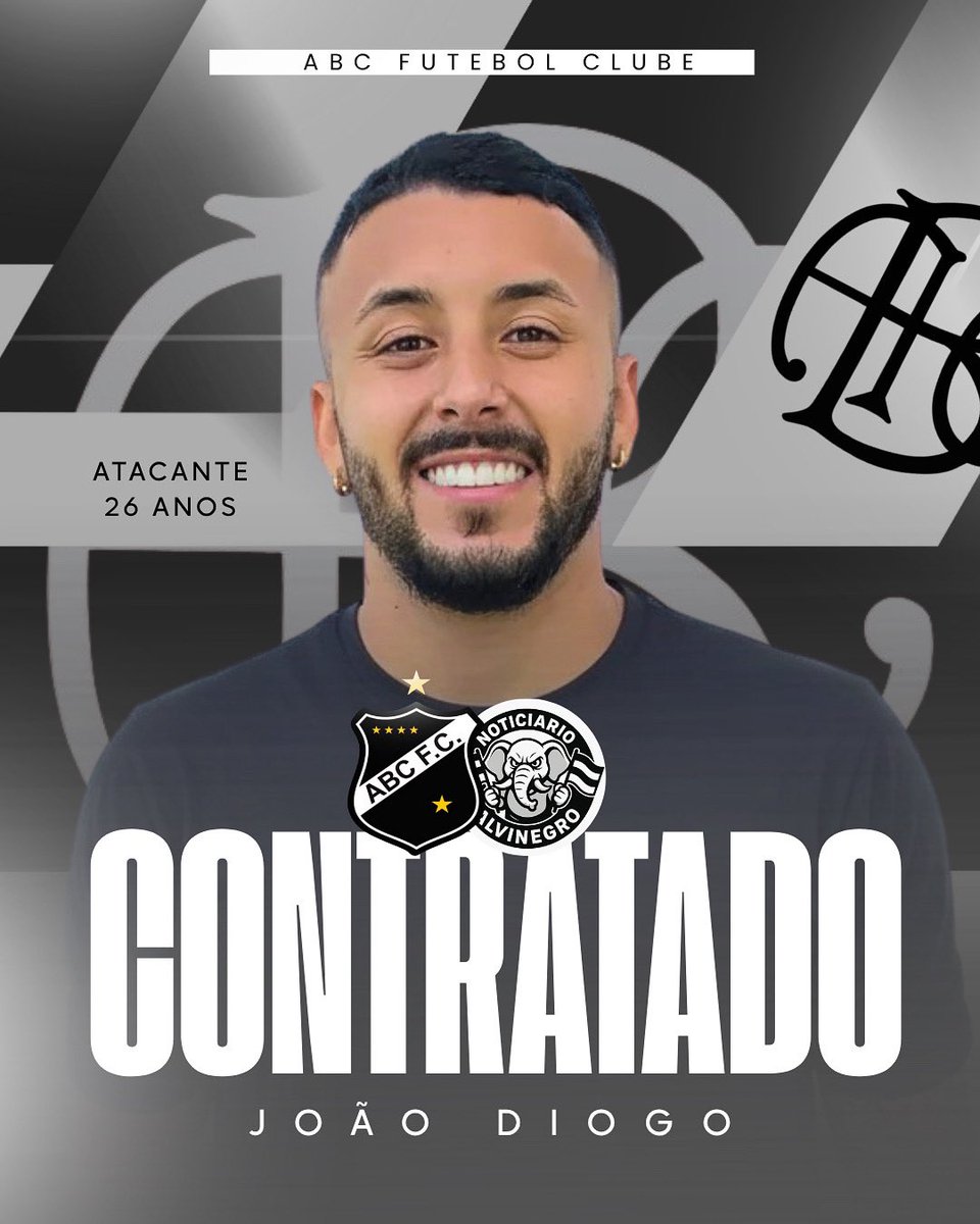 noticiarioabcfc's tweet photo. MAIS UM REFORÇO!✍️✅

O ABC acertou a contratação do atacante João Diogo, de 26 anos, que estava atuando pelo Botafogo da Paraíba. https://t.co/IgTO7TtoPn