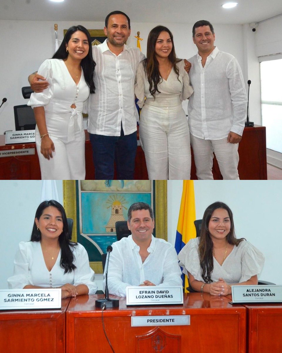 🤝 Me llena de satisfacción la elección de <a href="/Efrainlozanodh1/">Efrain Lozano Dueñas</a> como Presidente del Concejo Distrital de Santa Marta para la vigencia 2026. Asimismo la elección de <a href="/ginnasarmientog/">Ginna Sarmiento Gómez</a> y <a href="/alesantosduran/">Alejandra Santos</a> como vicepresidente y 2da. Vicepresidente de la corporación.