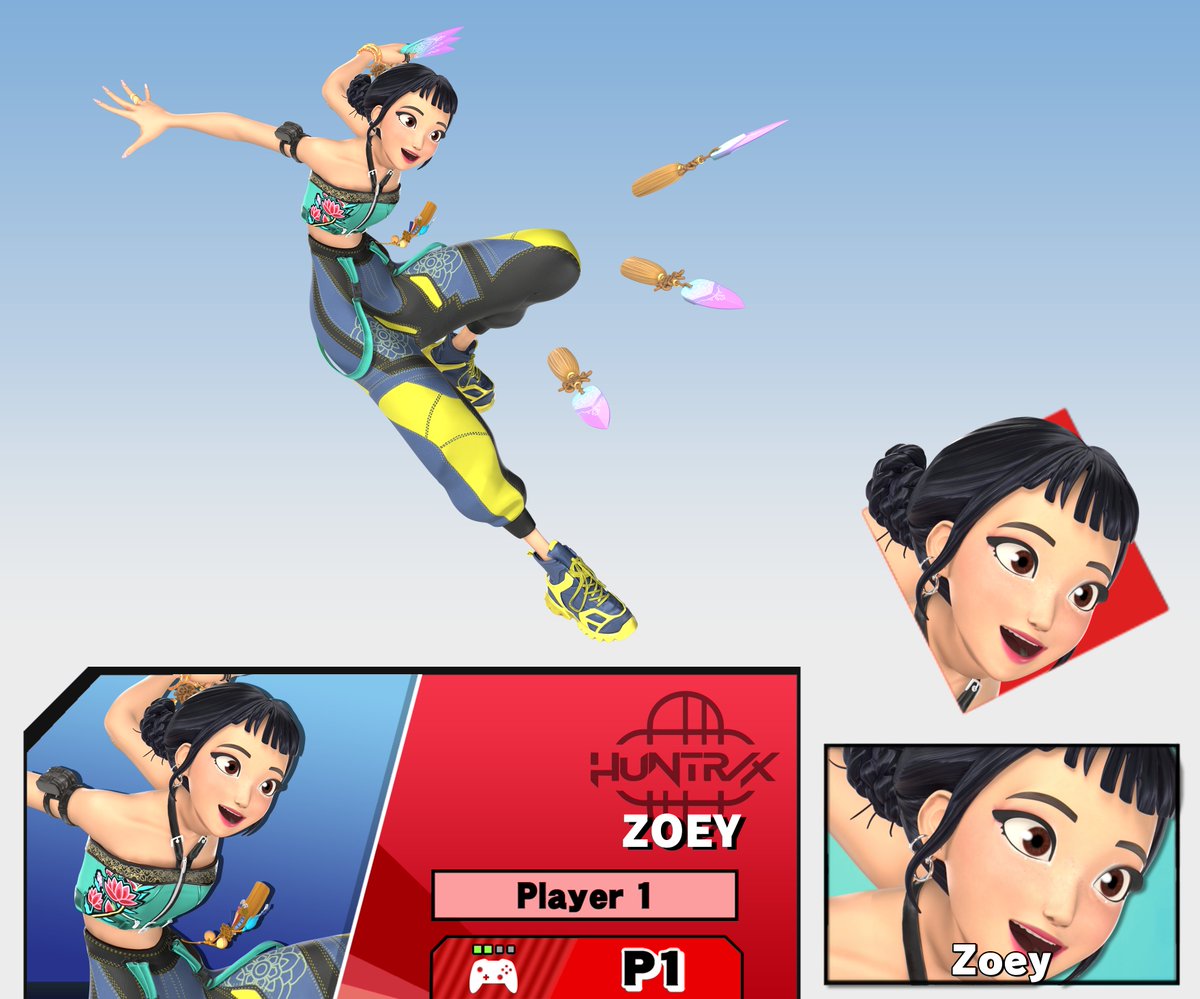 Well this came out quicker than I expected, here comes Zoey!!!! What if she was in Smash Bros...
Mira is next!

#KPOPDEMONHUNTERS #zoeykpopdemonhunters #SmashUltimate #Zoey 

[4K render download below]