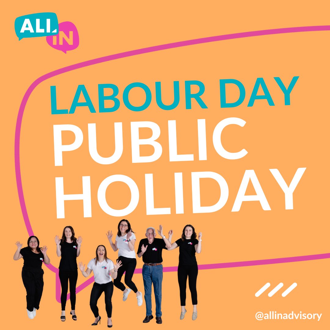 🎉 LABOUR DAY PUBLIC HOLIDAY🎉

We’re taking a break today to recharge and celebrate hard work. Back tomorrow, refreshed and ready to tackle your numbers! ✨

✨ Want to learn more about our team and what we do? allinadvisory.com.au