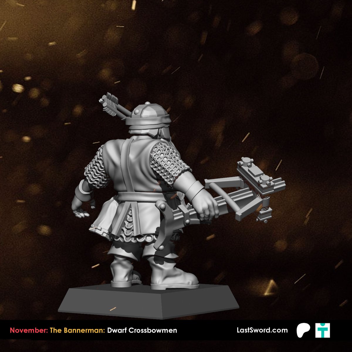 (WIP) November Patreon: Dwarf crossbowmen
Unlike the ornate, fragile crossbows crafted by other races, dwarven crossbows are built with simplicity and strength.
Soon at: loom.ly/Ifgv-w0
-
#dwarfs #dwarvenhalls #the9thage #warhammer #aos #3d #dnd  #lastswordminiatures