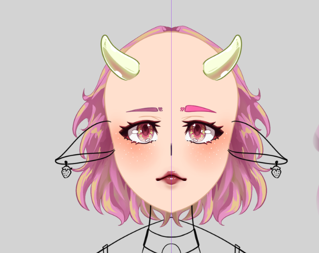 Avian_Rogue's tweet photo. I've been working on leaerning Vtube rigging and models! This is my Strawberry cow im working on! super excited to finish!! https://t.co/5hdeQc5mBc
