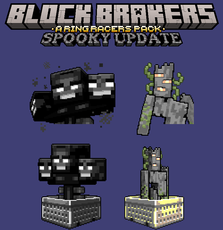Block Brakers V4, THE SPOOKY UPDATE, is out! 👻

Both Wither and Creaking have joined the pack! 

Come get 'em!

#ringracers #DrRobotniksRingRacers #minecraftart #pixelart #October #Minecraft 

SRB2 Forum: 🦔
mb.srb2.org/addons/block-b…

Gamebanana: 🎮
gamebanana.com/mods/516638