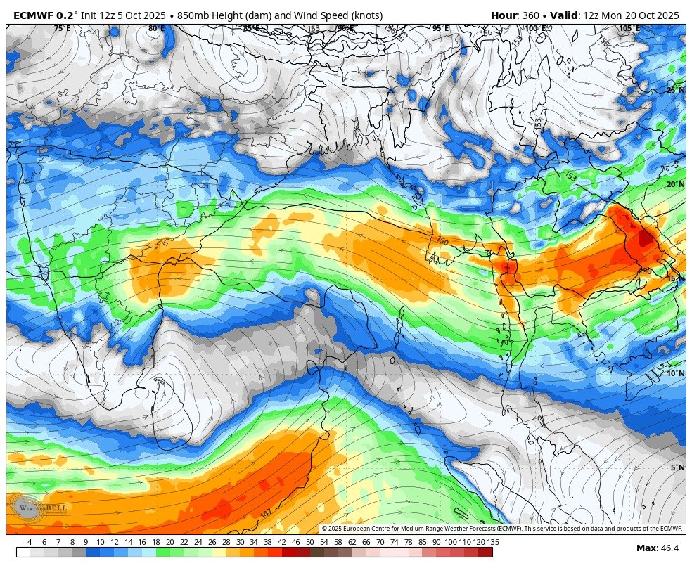 Wet Diwali for Chennai after 2011? with NEM expected to onset between Oct 15-20 there is a very high chances that this Diwali is going to be a wet one after many years (2011)

What a perfect flow of winds with a circulation off TN coast. North Tamil Nadu and South Andhra are
