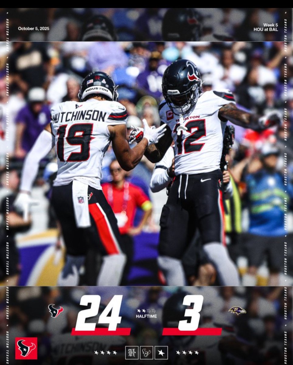 FSBENT's tweet photo. 🗣️Look like the @HoustonTexans &amp; 👉CJ7️⃣🐂💨 ⏯️Done woke 🆙🔥🏈🎯‼️ Hou. 31 Vs Bal. 3 Without @Lj_era8 🏈🐦‍⬛ The raven looks lost. Hope he get back on his feet 🐾 #GoTexans  #houstonTexas 🤘"s🆙🔥🎯‼️ https://t.co/5ZPWZi9p2G