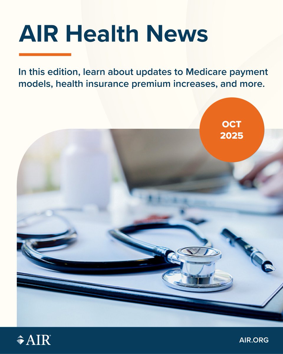 AIRInforms's tweet image. In the latest AIR Health News: 

📈 Small business health premiums may rise 11% in 2026.
🏥 Medicaid cuts could hit rural providers hard.
🏛️ CMS expands AHEAD model for value-based care.

Read more: icont.ac/518hl