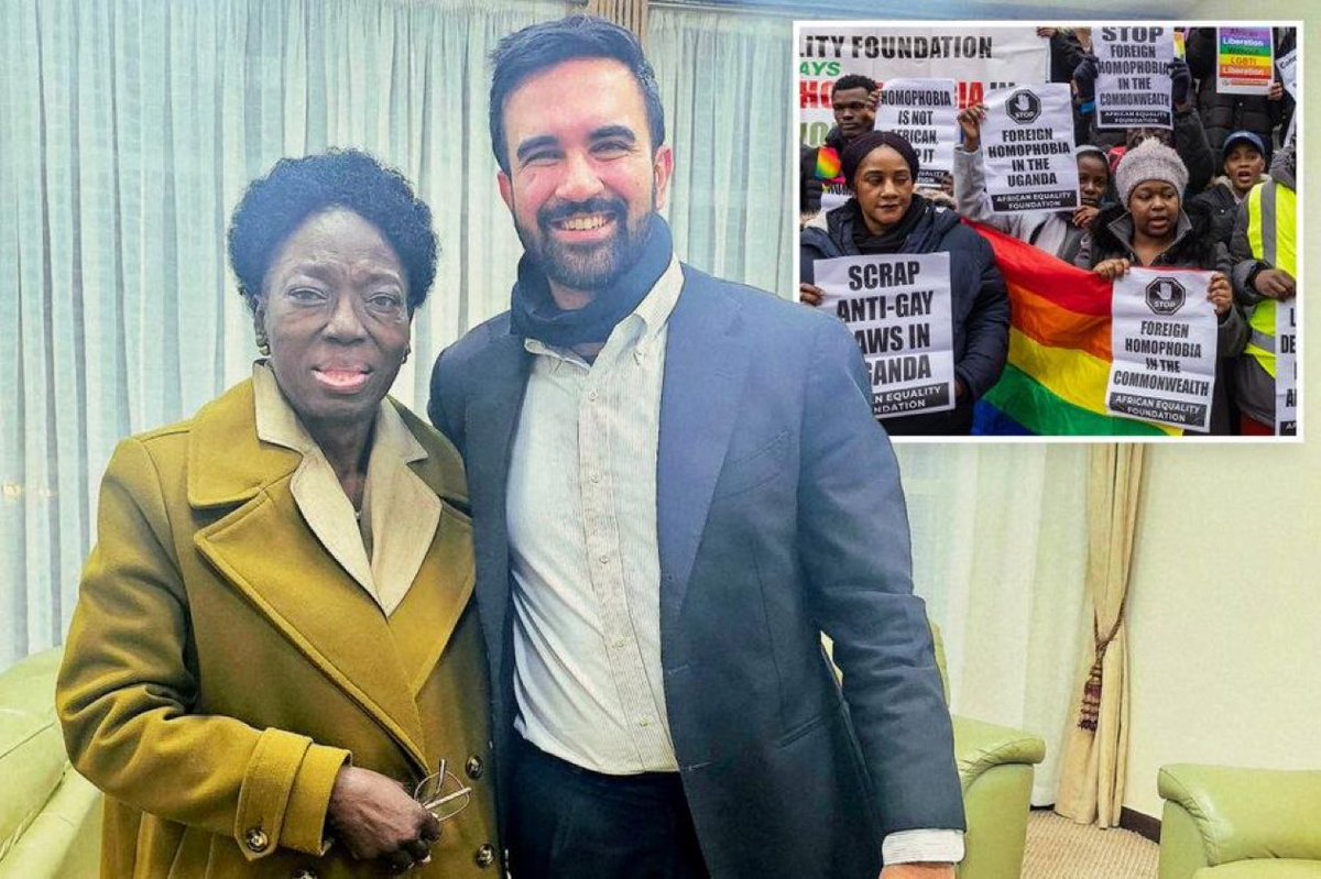 EricLDaugh's tweet image. 🚨 BREAKING: Muslim communist NYC mayoral candidate Zohran Mamdani has been spotted flashing a smile with Ugandan official that pushed to jail gay people for life, per NYP.

YIKES…