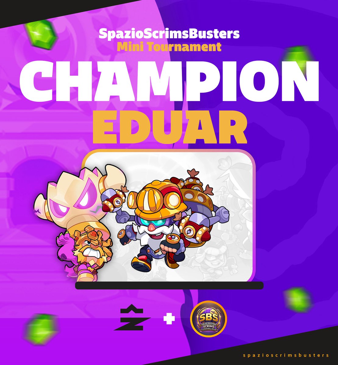 🏆 CHAMPION 👹
  -SpazioScrimsBusters-

CONGRATULATIONS to:

🔥 <a href="/Eduar7674/">Eduar 7674</a> 🔥

For getting first place in this mini tournament with <a href="/SBS_SquadScrims/">SBS - Squad Busters Scrims</a> Well played in all games, and the one with the most monster trophies achieved.. GG.

Enjoy your achievement Earthling 👽

A new
