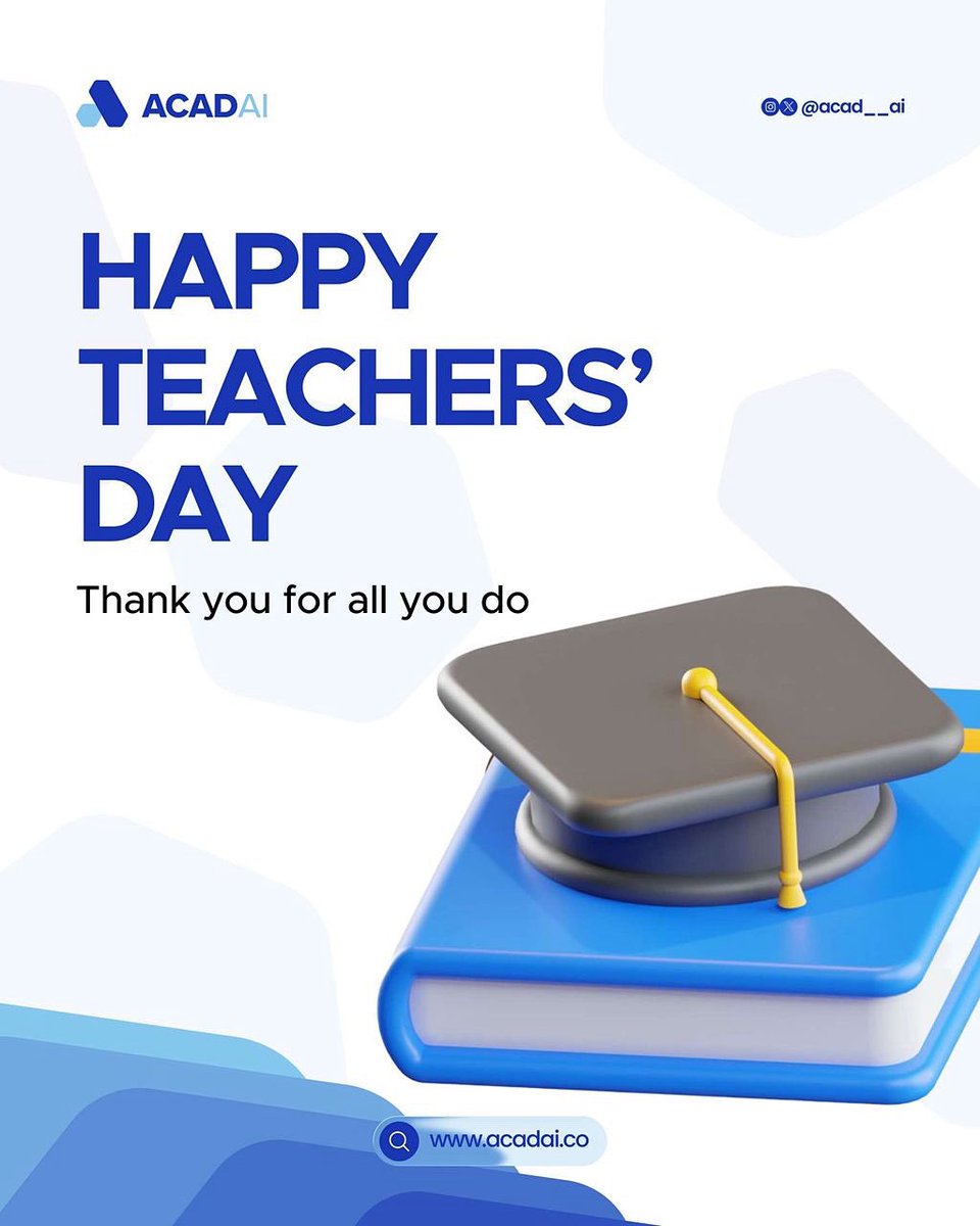 acad__ai's tweet image. This #TeachersDay, get 50 free Acad AI credits when you sign up (today only). 🎁

Let’s make teaching easier, together. 🤝

It’s happening now at acadai.co