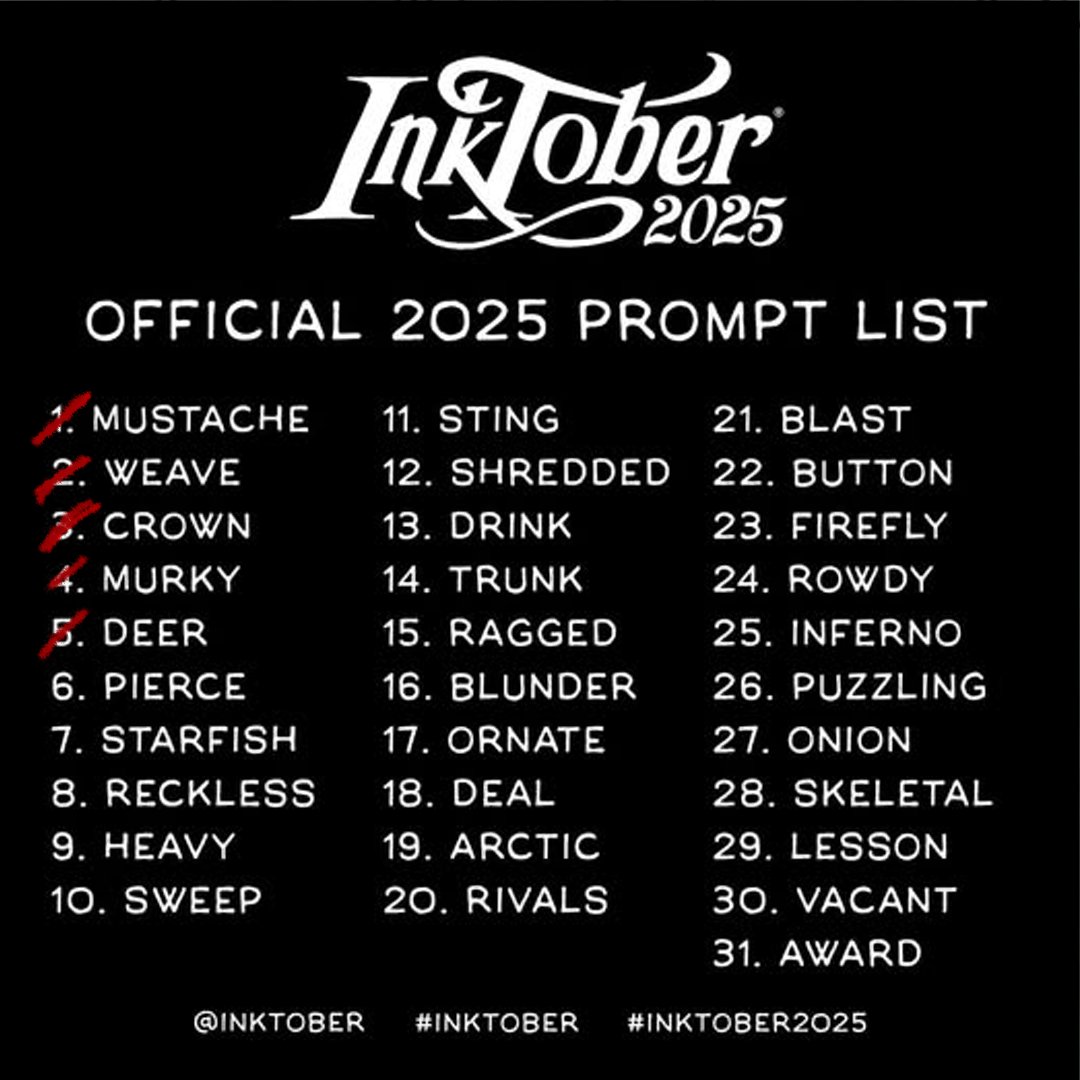 Inktober day 4&amp;5: Murky and deer
#inktober #inktober2025 #inktoberday4 #inktoberday5