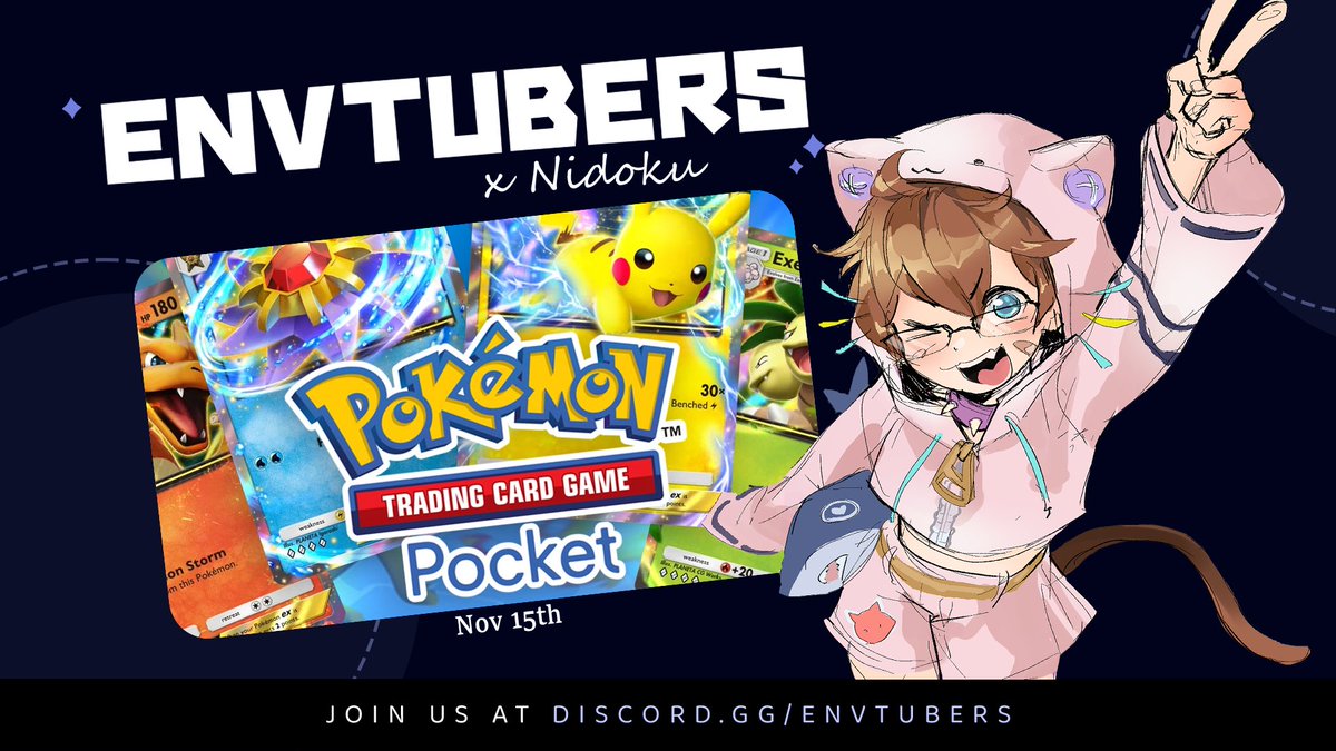 ENVtubers's tweet image. Calling all Trainers!
We're excited to announce our very first Vtuber Pokemon TCG event!
🚨Free Entry
🚨Live Coverage on Twitch & YouTube
If you're interested in joining the tournament link in the link below!
#ENVtuber #Vtubers #Pokemon