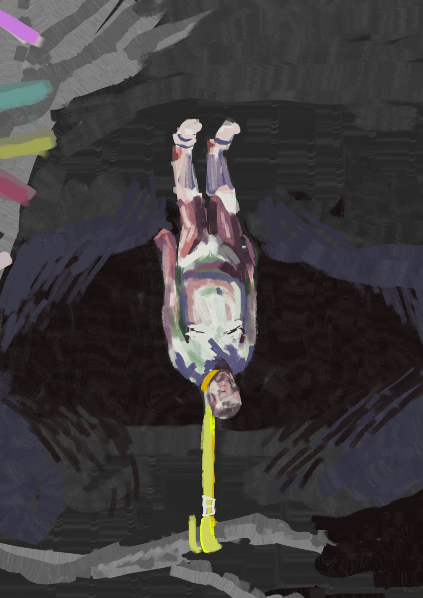 Ash_ip3's tweet image. day 3 - hanged man #DiscoElysium #discotober #Inktober2025