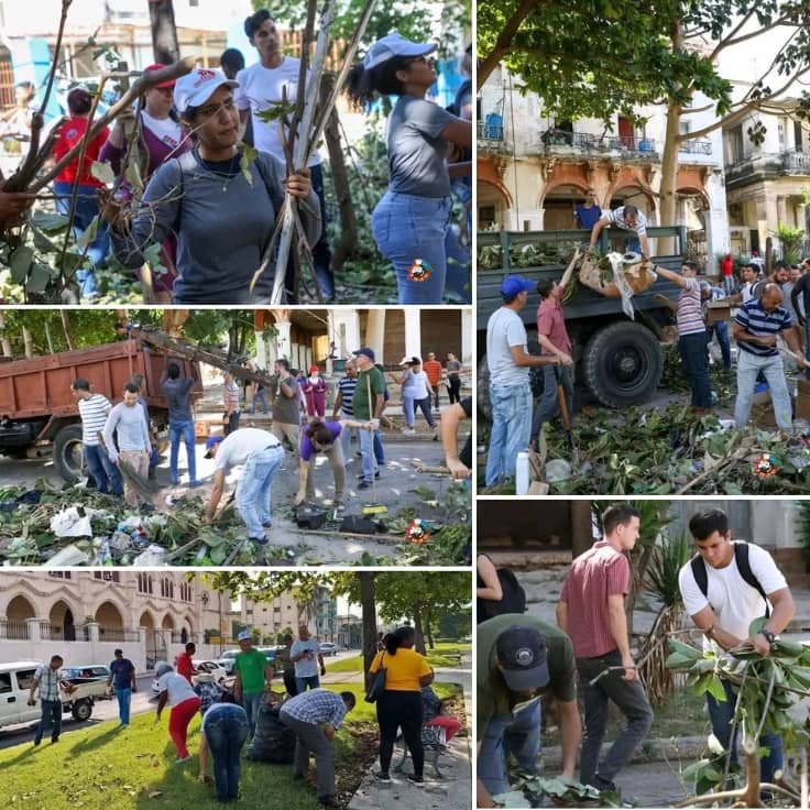 💪| Los jóvenes también son parte de las acciones de higienización que se realizan #PorMiHabanaLimpia. Avanzan las labores de limpieza en cada calle y cada barrio de #LaHabanaDeTodos
 📷| Plaza de la Revolución