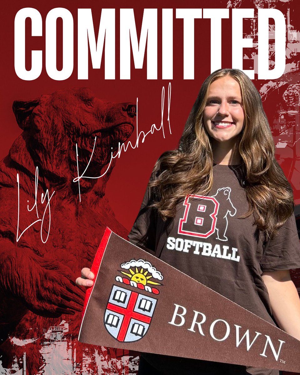 CONGRATULATIONS to our girl, <a href="/LilyKimball2027/">Lily Kimball 2027</a>, on her verbal committment to continue her academic and athletic career at <a href="/BrownUniversity/">Brown University</a>! <a href="/BrownU_Softball/">Brown Softball</a> just scored one amazing player who can deal from the circle and bring the power with the bat! Lily is incredibly smart with