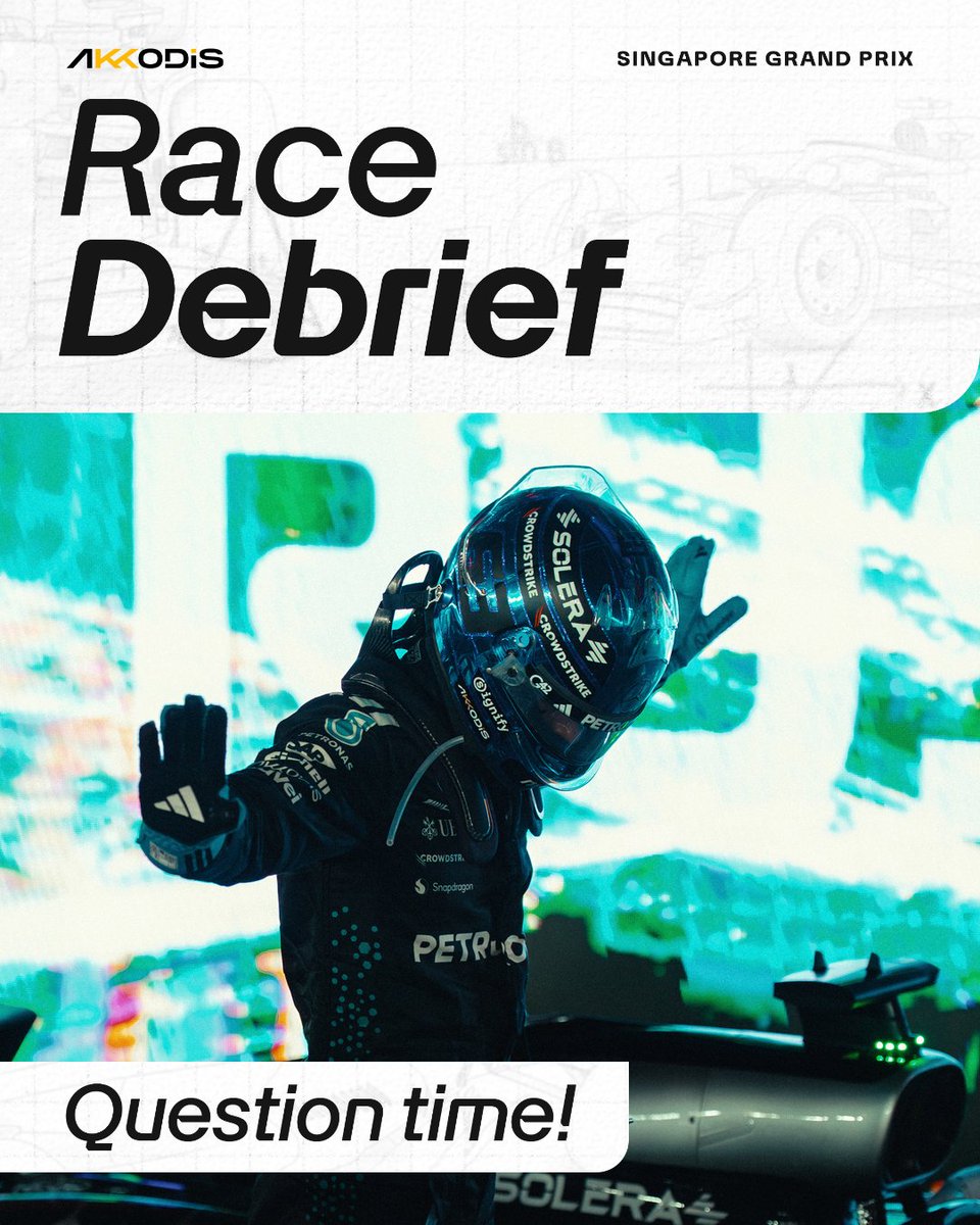 MercedesAMGF1's tweet image. A race weekend we&apos;ll remember for a long time 😊

Respond to this with your questions on the Singapore Grand Prix - we&apos;ll answer a selection in the next @akkodis_global Race Debrief 🤝