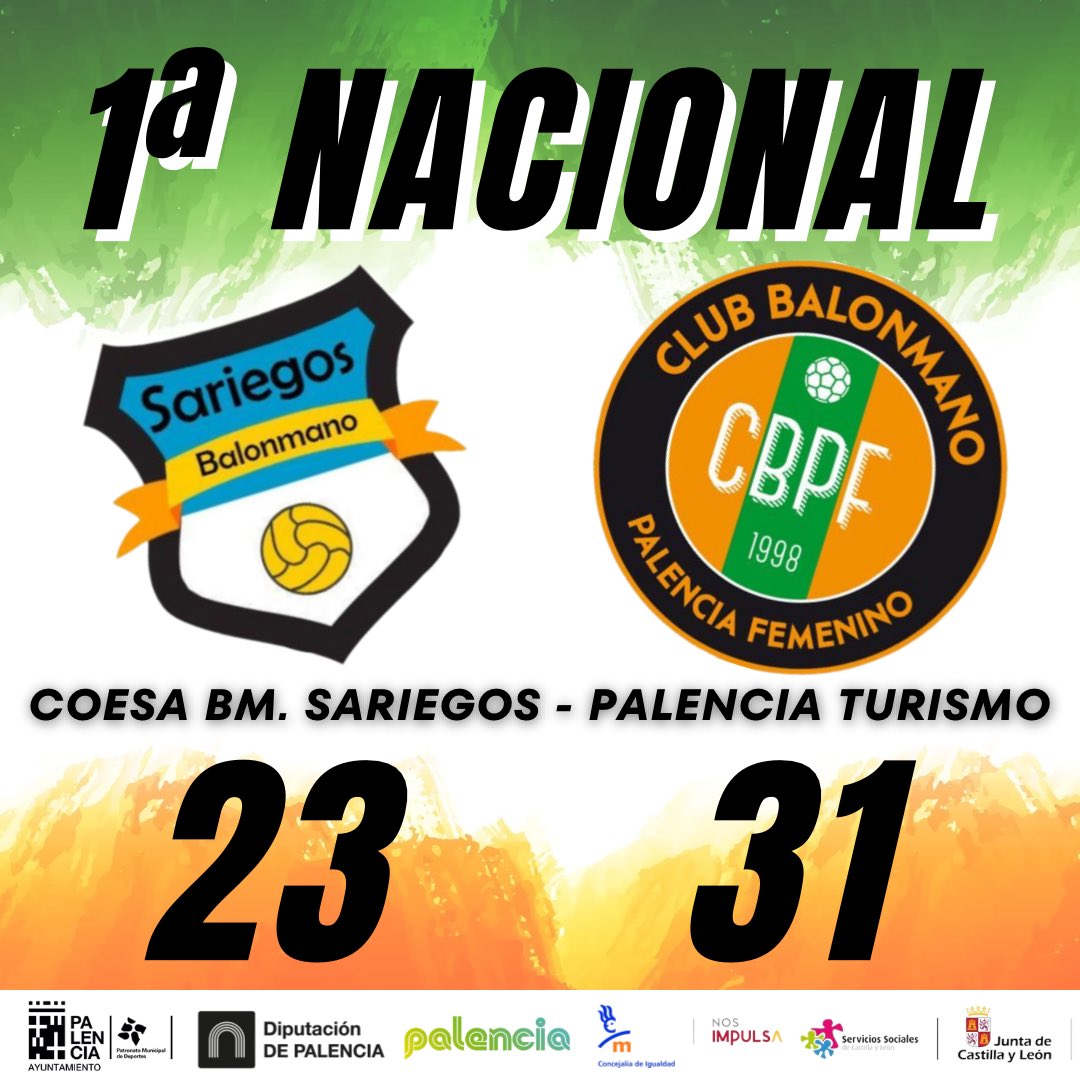 𝐅𝐈𝐍𝐀𝐋 𝐃𝐄𝐋 𝐏𝐀𝐑𝐓𝐈𝐃𝐎

<a href="/BSariegos/">Balonmano Sariegos</a> 23 - 31 CBPF <a href="/PalenciaTurismo/">Palencia Turismo</a> 

#JuntasMásBalonmano