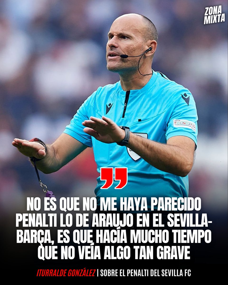 ZonaMixta__'s tweet photo. ⚪️🔴🗣️ Polémica sobre el penalti del @SevillaFC:

🫣 Mateu Lahoz: “No es que no me haya parecido penalti, es que hacía mucho tiempo que no veía algo tan grave”.

❌ Iturralde González: “Hubo un choque. Los dos jugadores se estaban sujetando y, cuando el jugador del Sevilla sintió el contacto, se cayó”.

#ZonaMixta